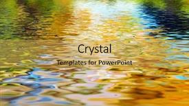  Presentation with clean water - Cool new slide set with reflection of trees in clean water waves background backdrop and a yellow colored foreground