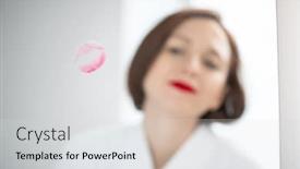  Presentation with mirror reflection - Slides having reflection-of-young-woman background and a light gray colored foreground