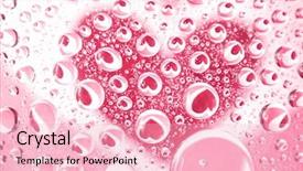  Presentation with drop - Theme having reflection white heart in drop on red background background and a lemonade colored foreground