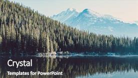  Presentation with snow mountain - Audience pleasing slide deck consisting of reflection with mountains in snow backdrop and a dark gray colored foreground