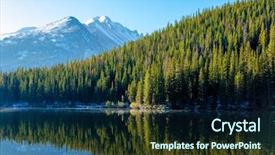  Presentation with house snow mountain - Audience pleasing slide set consisting of reflection with mountains in snow backdrop and a navy blue colored foreground