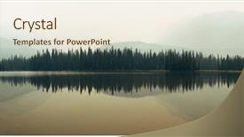  Presentation with foggy forest - Slides consisting of reflections in a foggy day background and a cream colored foreground