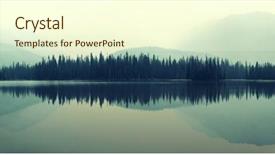  Presentation with foggy forest - Amazing PPT theme having reflections in a foggy backdrop and a cream colored foreground