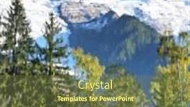  Presentation with coastal - Presentation theme consisting of reflections of snow-capped peaks and coastal trees in city park pond chamonix - a famous ski resort in the french alps background and a tawny brown colored foreground