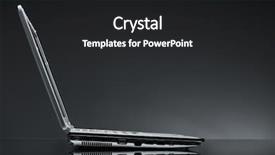  Presentation with laptop computers around the world backgroun - Amazing presentation having reflective table on grey background backdrop and a dark gray colored foreground