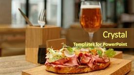  Presentation with roast sirloin beef - Colorful presentation design enhanced with reflectors - sandwich with roast beef pastrami backdrop and a  colored foreground