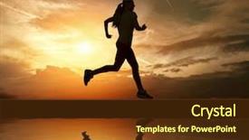  Presentation with reflex - Cool new presentation with reflex action - beautiful silhouette of female running backdrop and a tawny brown colored foreground