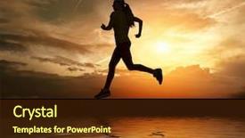  Presentation with reflex - Slides featuring reflex action - beautiful silhouette of female running background and a tawny brown colored foreground