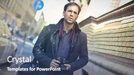  Presentation with reflex - Colorful slide deck enhanced with reflex action - photographer walking in the street backdrop and a  colored foreground