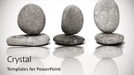  Presentation with reflex - Audience pleasing presentation theme consisting of reflex massage - some piles of zen stones backdrop and a light gray colored foreground