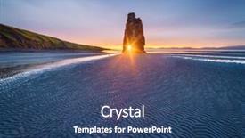  Presentation with stack of newspapers - Beautiful presentation theme featuring reflux - hvitserkur - basalt stack along backdrop and a  colored foreground