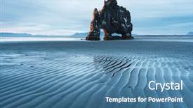  Presentation with sand ocean - Amazing presentation theme having reflux - landscape with a rock backdrop and a  colored foreground