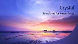  Presentation with tide - Colorful PPT layouts enhanced with reflux - sunset over a sea backdrop and a  colored foreground