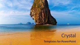  Presentation with sea and beach - Audience pleasing presentation theme consisting of reflux - tropical beach andaman sea thailand backdrop and a gold colored foreground