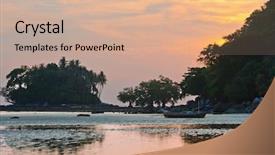  Presentation with tropical beach sunset - Cool new slide deck with reflux - tropical beach in ebb time backdrop and a coral colored foreground