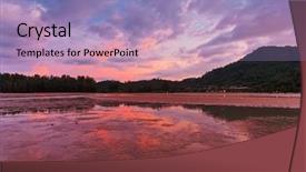  Presentation with tropical beach sunset - Audience pleasing presentation theme consisting of reflux - tropical beach in ebb time backdrop and a light blue colored foreground