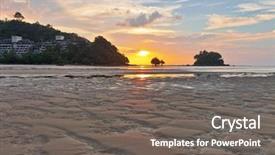  Presentation with tropical beach sunset - Cool new presentation with reflux - tropical beach in ebb time backdrop and a gray colored foreground
