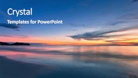  Presentation with tropical beach sunset - Slide set consisting of reflux - tropical beach in ebb time background and a ocean colored foreground