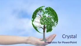  Presentation with green life - Cool new slides with reforestation - green eco life backdrop and a sky blue colored foreground