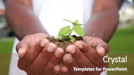  Presentation with green earth - Colorful PPT layouts enhanced with reforestation - green plant safe backdrop and a tawny brown colored foreground