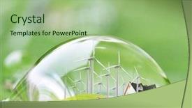  Presentation with green leaf - Slide deck consisting of reforestation - waterdrop reflection on the green background and a mint green colored foreground