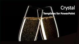  Presentation with two glasses of champagne - Colorful slide deck enhanced with refraction - close up of two glasses backdrop and a black colored foreground