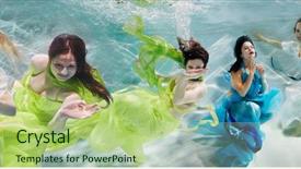  Presentation with refraction - Slides enhanced with refraction - six young women in dresses background and a  colored foreground