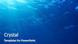  Presentation with refraction - Beautiful presentation design featuring refraction - sunbeams in the blue water backdrop and a dark gray colored foreground