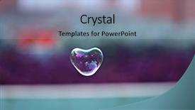  Presentation with abstract close up soap bubble - Presentation featuring refraction light - soap bubble in heart shape background and a light blue colored foreground
