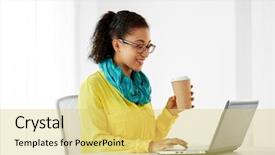  Presentation with african american business - PPT theme enhanced with technology refresh - business and people concept background and a  colored foreground