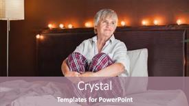  Presentation with 60s - PPT theme consisting of refreshed-elderly-60s-female-wakes background and a gray colored foreground