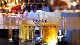  Presentation with cold beer - Cool new PPT theme with refreshing beer at a bar backdrop and a gold colored foreground