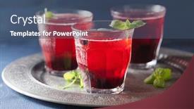  Presentation with blueberry - Beautiful slide deck featuring refreshing blueberry drink with lime and mint backdrop and a ocean colored foreground