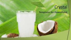  Presentation with milk coconut - Beautiful PPT theme featuring refreshing coconut milk drink backdrop and a yellow colored foreground