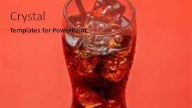  Presentation with ice - Presentation theme having refreshing-glass-of-cola background and a red colored foreground