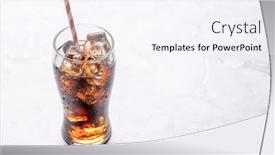  Presentation with copy space - Presentation theme featuring refreshing-glass-of-cola background and a sky blue colored foreground