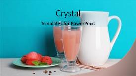  Presentation with glasses - Colorful PPT theme enhanced with refreshing homemade drink in glasses backdrop and a  colored foreground