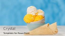  Presentation with ice cream cones - Presentation featuring refreshing-ice-cream-and-waffle background and a lemonade colored foreground