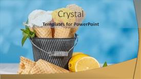  Presentation with ice cream cones - Presentation design having refreshing-ice-cream-in-waffle background and a light blue colored foreground