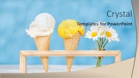  Presentation with ice cream cones - Slide deck enhanced with refreshing-ice-cream-in-waffle background and a light blue colored foreground