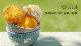  Presentation with ice cream - Presentation theme enhanced with refreshing-ice-cream-treats background and a yellow colored foreground