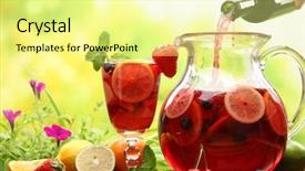  Presentation with guava fruits fresh green fruit - Amazing slides having refreshing sangria punch with fruits backdrop and a blonde colored foreground