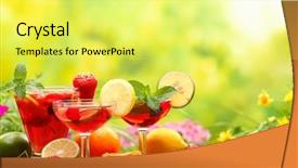  Presentation with guava fruits fresh green fruit - Audience pleasing PPT theme consisting of refreshing sangria punch with fruits backdrop and a yellow colored foreground