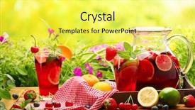  Presentation with fruits - Beautiful slide deck featuring refreshing sangria punch with fruits backdrop and a yellow colored foreground