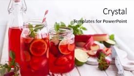  Presentation with lemonade - Cool new PPT layouts with rhubarb lemonade with mint backdrop and a pink colored foreground