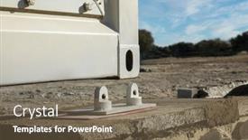  Presentation with refrigeration - Slide deck enhanced with refrigeration-container-lifted-in-position background and a violet colored foreground