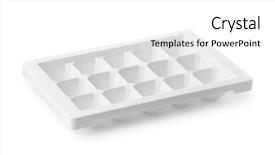  Presentation with recyclable plastic container - PPT layouts having refrigeration design - empty plastic ice cube tray background and a white colored foreground