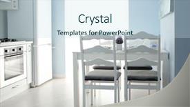  Presentation with interior - Cool new presentation with refrigeration design - interior of modern kitchen backdrop and a sky blue colored foreground