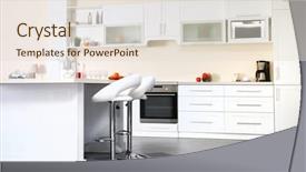  Presentation with kitchen - Colorful presentation theme enhanced with refrigeration design - new modern kitchen interior backdrop and a lemonade colored foreground