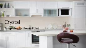  Presentation with interior - PPT layouts featuring refrigeration design - stylish kitchen interior background and a light gray colored foreground